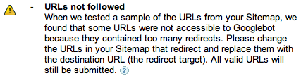 Too Many Redirects Google Sitemaps