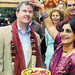 Junior Minister Jeffrey Donaldson is welcomed to the Mela