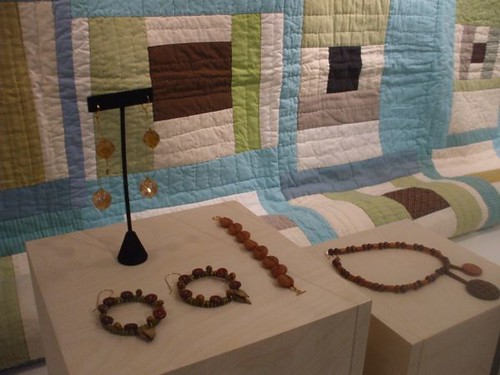 my jewelry + one of Denyse Schmidt's quilts