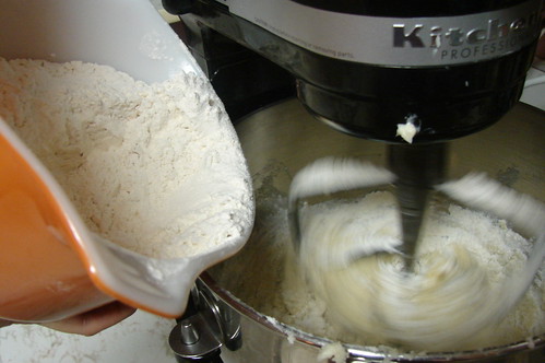 Flour into Mixer