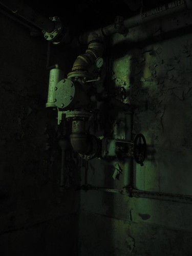 Sprinkler pipe control valve in the shadows