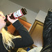 20080920 - Lauren & Carol's birthday party - Carolyn drinking beer, Clint raising arm - (by AE) - 2877322671_f20e520607_o