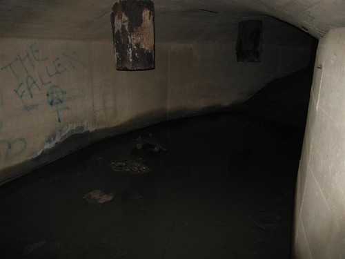 Large puddle at the back of the tunnel