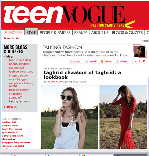 Teen Vogue: Blogger of the Moment