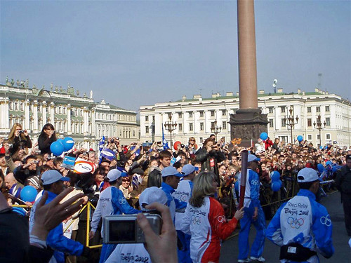 Olympic Flame Procession, St. Petersburg, Russia, 05-04-2008.