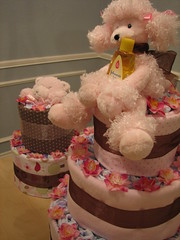 Pink and Brown Diaper Cakes