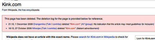 kink.com deleted from wikipedia
