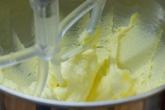 creamed butter with sugar with yolks