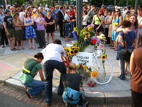Mourning at Alice's ghost bike