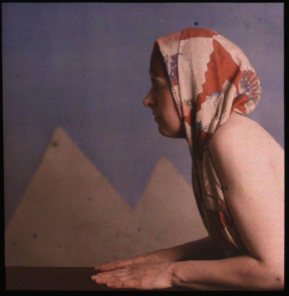 Woman posed as sphinx