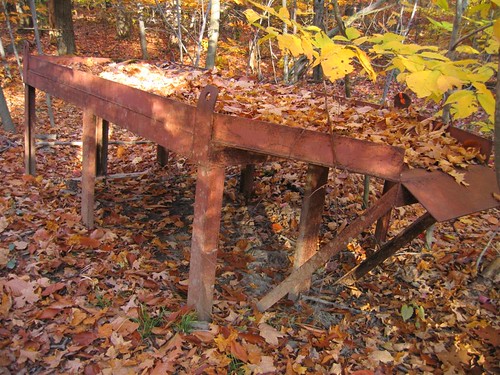 Metal platform in the woods