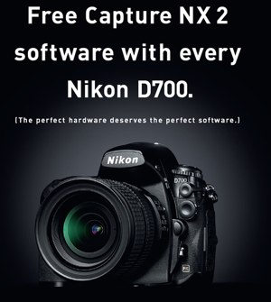 Free Capture NX 2 offer with every purchase of a Nikon D700