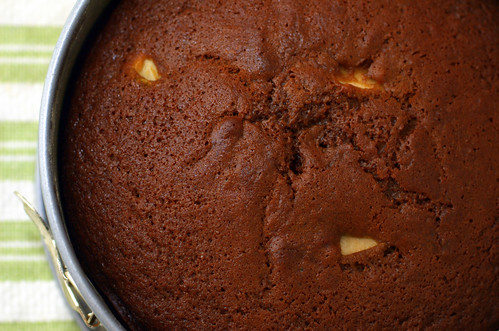 Dark Gingerbread Pear Cake