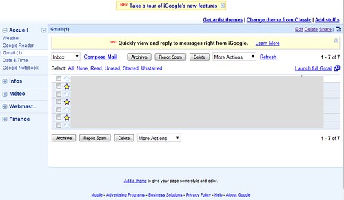 Ouverture de Gmail dans iGoogle