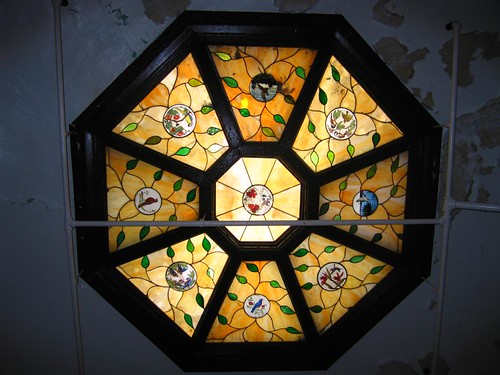 Sprinklers ruin stained glass skylight