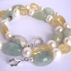 Aquamarine (with citrine and pearls)