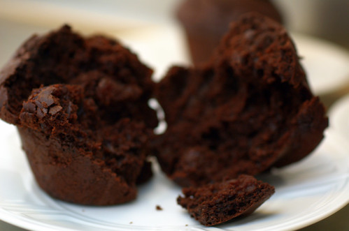 dark chocolate cherry muffins
