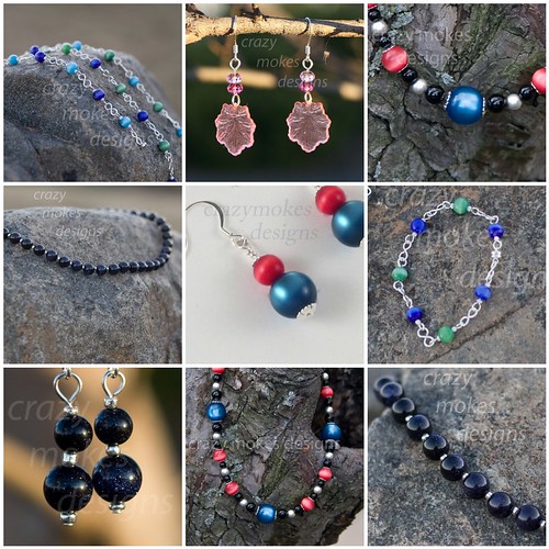 handmade jewelry earrings necklace bracelet lucite vintage czech glass beads