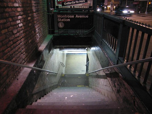 Montrose Avenue L train station stairs