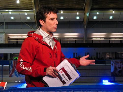 TV reporter at the Richmond Olympic Oval Opening Ceremony