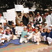 Shri narayan sewa prewar chairman parhlad Kumar aggarwal with activists protest against the Delhi police on the law and order and pray for nithari victim’s situation at the PHQ in New Delhi on Monday  And concerned photographs and press release may be ob
