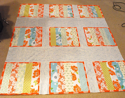 finishing Sofia's quilt top