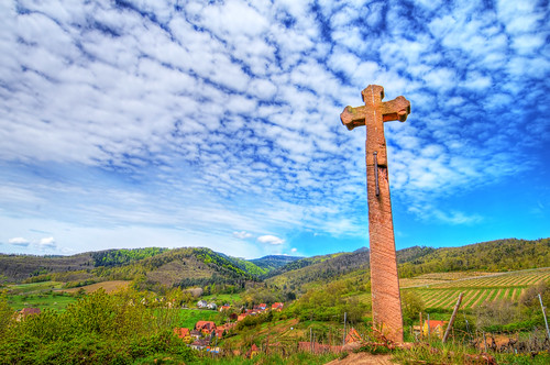 The stone cross on the hill