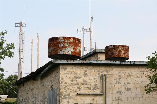 Antennas and the side of the large vent building