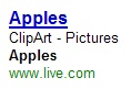 Live Search Advertises Apples On Google