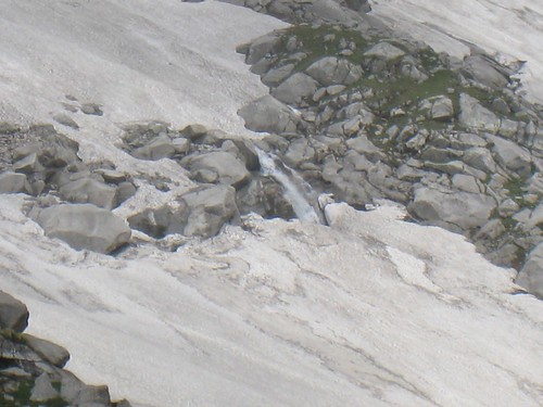 A waterfall formed by glacial melt