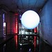 Massive floating lightbulb in a club
