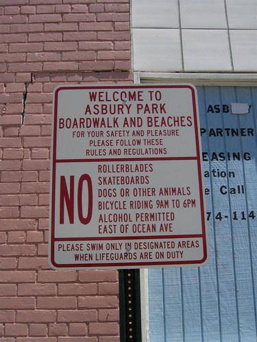 Asbury Park regulations sign