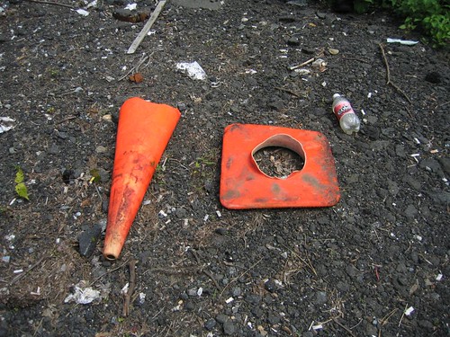 Dismembered traffic cone