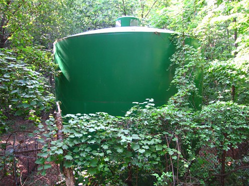 Camouflage green water tank