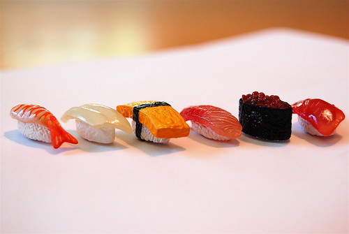 My favorite is the ikura (salmon roe) 2nd from the right