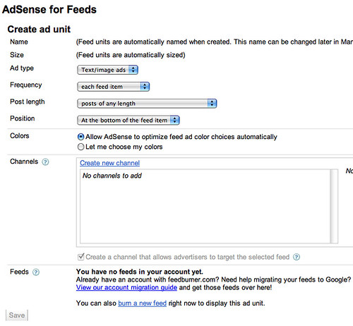 Google AdSense for Feeds