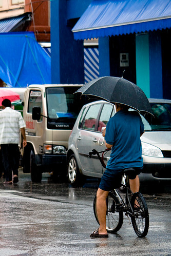 Cycling in the rain