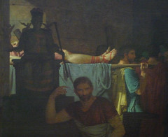 David, The Lictors Returning to Brutus the Bodies of His Sons Upper Left