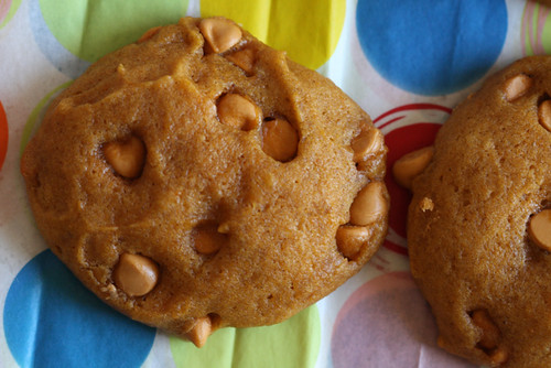 Pumpkin Cookies with Butterscotch Chips