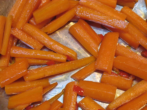 Tasty buttery carrots with red chiles