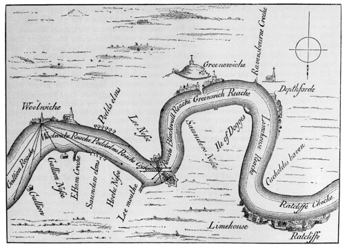 Robert Adams map of the Thames in1588