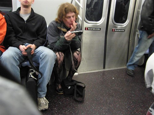 Freaky tranny on the subway