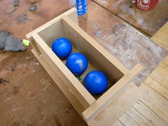 The balls their home, ready to be cast