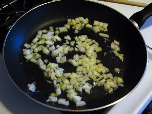 Onions swimming in oil.