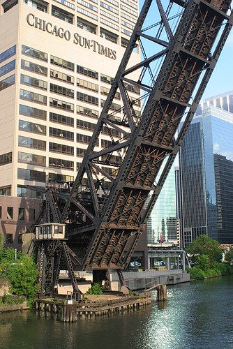 Kinzie Street Railroad Bridge and Sun-Times Building