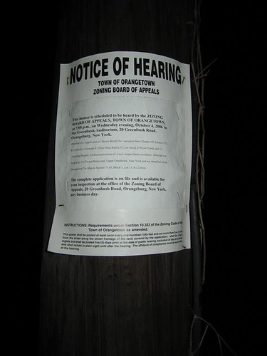 Notice of hearing sign
