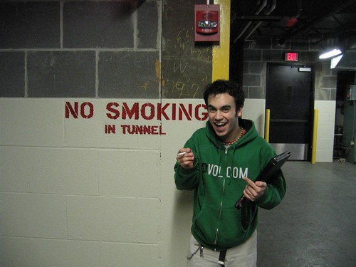 No smoking in tunnel stencil