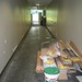 Construction materials in a hallway