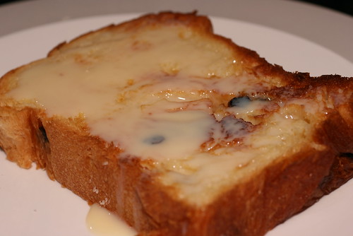 bread with butter and condensed milk
