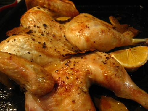 Roast spatchcocked chicken